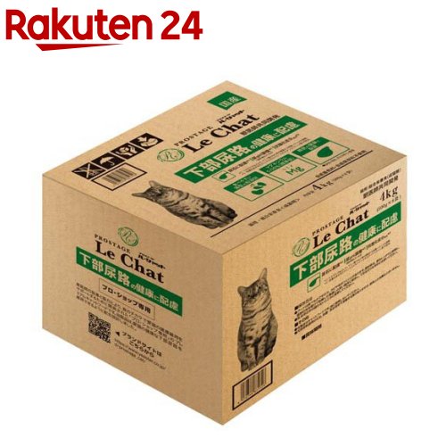 お店TOP＞ペット用品＞猫用食品(フード・おやつ)＞キャットフード(ドライフード・総合栄養食)＞キャットフード全部＞プロステージ ル・シャット 下部尿路の健康に配慮 (500g×8袋)【プロステージ ル・シャット 下部尿路の健康に配慮の商品詳細】●愛猫の下部尿路の健康に配慮した機能性フード！●下部尿路の健康維持に配慮し、ミネラル(Mg、Ca、P)、アミノ酸(Met)等の関連する栄養バランスを調整。●尿pHを調整(設計値6.3-6.6)し、健康な尿pHを維持することにより尿石を形成しにくくします。●膀胱の健康維持に配慮し、DHA・EPAとグルコサミンを配合。●愛猫が食べやすいように粒は薄くスライスし、パリッ＆カリッと噛み砕きやすいように設計。【召し上がり方】●体型維持 体重(2〜2.5g)：45〜55g、体重(3〜3.5kg)：60〜65g、体重(4〜5kg)：75〜85g、体重(6〜7kg)：95〜105g●体重管理 体重(体重(3〜3.5kg)：45〜50g、体重(4〜5kg)：55〜65g、体重(6〜7kg)：70〜80g 給与回数：2〜3回に分けてお与えください。【プロステージ ル・シャット 下部尿路の健康に配慮の原材料】米粉、ポークミール、米糠、コーングルテンミール、タピオカ澱粉、チキンミール、牛脂、ビートパルプ、卵黄粉末、ビール酵母、酵母エキス、精製魚油(DHA・EPA源)、豚脂、かつお粉末、かつお・まぐろエキス、チーズパウダー、チキンエキス、グルコサミン、殺菌処理乳酸菌(EC-12株)、ビルベリーエキス(アントシアニン源)、ミネラル類(炭酸カルシウム、塩化カリウム、食塩、硫酸亜鉛、硫酸銅、ヨウ素酸カルシウム)、アミノ酸類(DL-メチオニン、タウリン、L-トリプトファン)、ビタミン類(コリン、E、ナイアシン、C、パントテン酸、イノシトール、B2、B1、A、B6、葉酸、K、B12、ビオチン、D3)、pH調整剤(塩化アンモニウム)、酸味料(クエン酸)、香料(ローストガーリックオイル)【栄養成分】たんぱく質：29.0％以上、脂質：12.0％以上、粗繊維：2.0％以下、灰分：8.0％以下、水分：10.0％以下、カルシウム：0.7％以上、リン：0.6％以上、マグネシウム：0.08％(標準値)、ナトリウム：0.3％以上、ビタミンA：11、000IU／kg以上、ビタミンE：200IU／kg以上、ビタミンB1：5.5mg／kg以上、ビタミンB2：5.0mg／kg以上、代謝エネルギー：350kcal以上／100g【原産国】日本【ブランド】プロステージ【発売元、製造元、輸入元又は販売元】イースターこちらの商品は、ペット用の商品です。リニューアルに伴い、パッケージ・内容等予告なく変更する場合がございます。予めご了承ください。イースター679-4132　兵庫県たつの市誉田町福田7260791-63-1774広告文責：楽天グループ株式会社電話：050-5577-5043[猫用品/ブランド：プロステージ/]