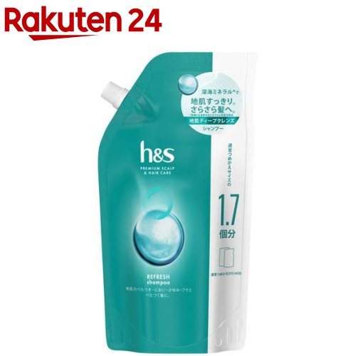 h＆s リフレッシュ シャンプー つめかえ 特大サイズ(550ml)【h＆s(エイチアンドエス)】のサムネイル