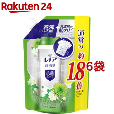 レノア 本格消臭 抗菌ビーズ グリーンミストの香り つめかえ用 特大サイズ(760ml*6袋セット)【ros12】【レノア】