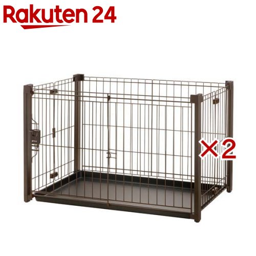 お店TOP＞ペット用品＞犬用品(グッズ)＞犬用デイリーグッズ＞サークル(犬用)＞折りたたみアルミペットサークル90-60 ブラウン (2セット)【折りたたみアルミペットサークル90-60 ブラウンの商品詳細】●折りたためるアルミフレームのサークルです。●使用しないときは、コンパクトに折りたためます。●側面パネルのロック(4カ所)を上に引き上げるとロックが解除され、簡単に折りたためます。●折りたたんだ本体の間に、トレーを収納できます。●汚れても、濡れ拭きができ、拭き取りやすいので、清潔に保てます。●スライドドアは全開にした状態で、固定することができます。●上に引き上げると、ワンタッチでロック解除できます。【規格概要】・材質 ワイヤー部：スチール(ポリエステル塗装)、縦フレーム：アルミ、パネルロック部・ドアロック部・連結部材・トレー：ABS樹脂、ジョイントN：ポリプロピレン、滑り部材：ポリアセタール、ゴム脚：合成ゴム・製品サイズ：84*58*高さ55cm、内寸：81*53.5*高さ55cm、折りたたみ時：83*15*高さ55cm・製品重量：6kg・体重目安：8kg以下・対象ペット：超小型犬・小型犬用【原産国】中国【ブランド】リッチェル(ペット)【発売元、製造元、輸入元又は販売元】リッチェル(Richell)こちらの商品は、ペット用の商品です。※説明文は単品の内容です。リニューアルに伴い、パッケージ・内容等予告なく変更する場合がございます。予めご了承ください。(サークル ケージ おしゃれ 収納 折りたたみ)・単品JAN：4945680560429リッチェル(Richell)939-0592 富山県富山市水橋桜木136076-478-2957広告文責：楽天グループ株式会社電話：050-5577-5043[ペットのサークル・雑貨など/ブランド：リッチェル(ペット)/]