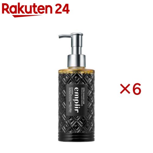 お店TOP＞化粧品＞ヘアケア＞トリートメント・ヘアパック＞ヘアエッセンス・美容液＞emplir(アンプリール) Hヘアエッセンス (210ml×6セット)商品区分：化粧品【emplir(アンプリール) Hヘアエッセンスの商品詳細】●シャンプーとトリートメントの間に使う「黒の美容液」●黒の補修成分「ヘマチン」が髪を補修。毛髪内部に結合し、ハリコシを与え、カラーの持続もサポート。●髪の毛の主成分である「ケラチン※1」を高配合。失われたケラチンを、日々のケアで補うことで、なめらかな指通りを生みます。※1 加水分解ケラチン(羊毛)(毛髪補修成分)●「ダメージリペアセンサー」が傷んだ部分に集中的に浸透。内側から髪の毛を補修し、なめらかさを与えます。●「キューティクルケラチン※2」を配合。髪の毛を補修することで強度を高め、サラサラ髪に導きます。※2 加水分解ウールキューティクルタンパク(毛髪補修成分)●爽やかで心地よいシトラスフローラルの香り●シリコン・鉱物油・着色料すべて不使用【販売名】アンプリール プレミアム ヘアエッセンス【使用方法】(1)シャンプー後、髪の水気を軽く切ります。(2)本品適量(2〜4プッシュ目安)を髪全体になじませてください。(3)洗い流さずにそのままトリートメントを重ねてなじませ、一緒に洗い流します。【成分】水、イソペンチルジオール、加水分解ケラチン(羊毛)、加水分解シルク、加水分解ウールキューティクルタンパク、加水分解コラーゲン、セラミドNG、セラミドNP、セラミドAP、ヘマチン、クオタニウムー18、クオタニウムー33、コレステロール、PG、PPG-26ブテス-26、PEG-40水添ヒマシ油、キサンタンガム、アルギニン、エタノール、フェノキシエタノール、香料【注意事項】・お肌に異常が生じていないかよく注意して使用してください。お肌に合わない時即ち次のような場合には、使用を中止してください。そのまま使用を続けますと、症状を悪化させることがありますので、皮フ科専門医等にご相談されることをおすすめします。(1)使用中、赤味、はれ、かゆみ、刺激等の異常があらわれた場合(2)使用したお肌に、直射日光があたって前記のような異常があらわれた場合・傷やはれもの、湿疹等異常のある部位には使用しないでください。・目に入った時は、すぐ洗い流してください。目に異物感が残る場合は、眼科医にご相談ください。・乳幼児の手の届かないところに保管してください。・極端に高温又は低温の場所、直射日光のあたる場所には保管しないでください。・成分の特性上、変色・変臭が生じる可能性がありますが品質に問題はありません。・ボトル内側に中身の色が付着したままになる場合がありますが、品質に問題はありません。【原産国】日本【発売元、製造元、輸入元又は販売元】MD※説明文は単品の内容です。リニューアルに伴い、パッケージ・内容等予告なく変更する場合がございます。予めご了承ください。・単品JAN：4595643434627MD〒 105-0004 東京都 港区新橋6-9-4 新橋六丁目ビル4F03-6823-7543広告文責：楽天グループ株式会社電話：050-5577-5043[ヘアスタイリング剤]