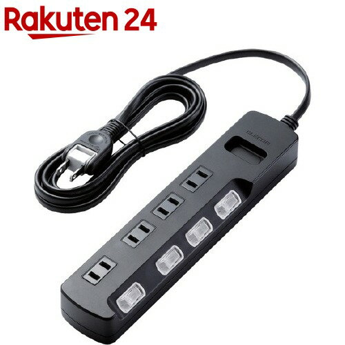 エレコム 延長コード 電源タップ 2.5m 2P 4個口 個別スイッチ AVT-K6A-2425BK(1個)【エレコム(ELECOM)】