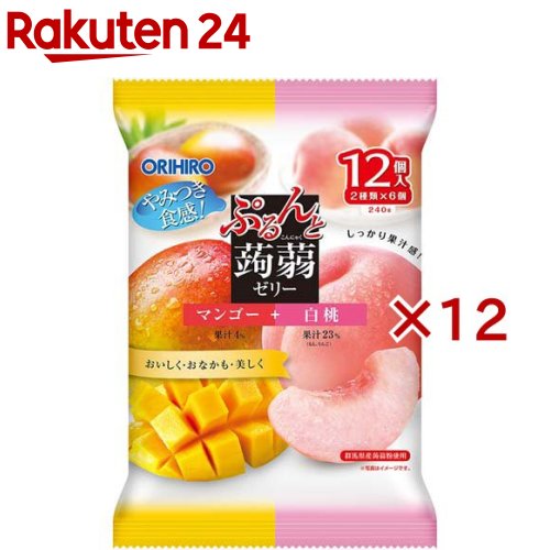 ぷるんと蒟蒻ゼリー パウチ マンゴー+白桃(12個入×12セット)
