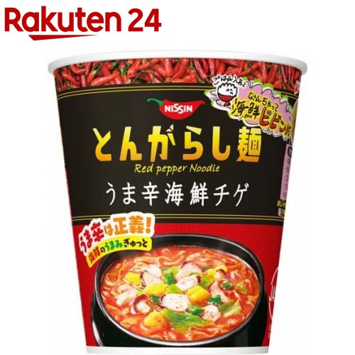 日清のとんがらし麺 うま辛海鮮チゲ ケース(63g*12食入)【日清のとんがらし麺】[インスタントカップ麺 即席ラーメン 日清食品]