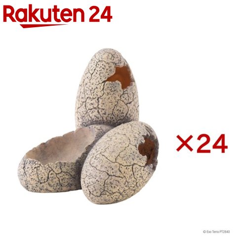 お店TOP＞ペット用品＞爬虫類・両生類用品＞爬虫・両生類飼育用品＞レイアウト用品(爬虫・両生類用)＞エキゾテラ 恐竜の卵S PT2840 (24セット)【エキゾテラ 恐竜の卵S PT2840の商品詳細】テラリウムのアクセントになる、爬虫類、両生類用のアクセサリーです。ウォターディッシュとシェルターが一体になったデザインです。【使用方法】本製品を軽く水洗いしてからご使用下さい。【規格概要】ポリレジン【注意事項】・本製品は爬虫類・両生類飼育専用です。他の目的には使用しないでください。・本製品を落とした場合、割れて手などを切る恐れがあります。割れた場合は、ご使用にならないでください。・お手入れの際は、タワシでこすったり、洗剤やアルコール、有機溶剤などを使用しないでください。・長期間の紫外線照射など、飼育環境によっては色落ち、劣化することがあります。【原産国】中国【ブランド】エキゾテラ【発売元、製造元、輸入元又は販売元】GEX(ジェックス)こちらの商品は、ペット用の商品です。※説明文は単品の内容です。リニューアルに伴い、パッケージ・内容等予告なく変更する場合がございます。予めご了承ください。・単品JAN：4972547032928GEX(ジェックス)大阪府東大阪市今米1-14-5072-966-0054広告文責：楽天グループ株式会社電話：050-5577-5043[小動物・鳥・は虫類・昆虫/ブランド：エキゾテラ/]