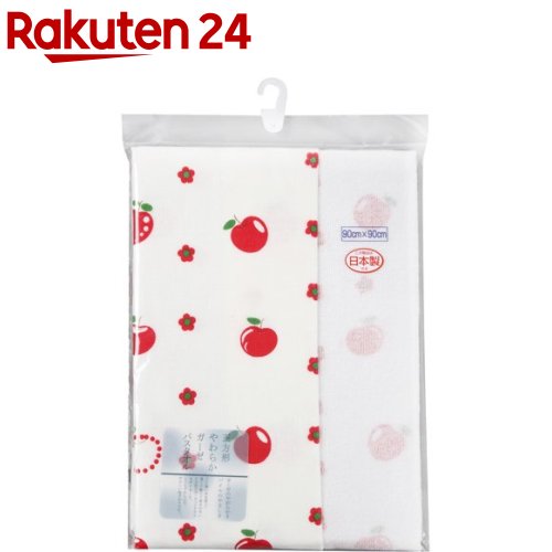 日本製 ガーゼバスタオル リンゴ柄(1枚)