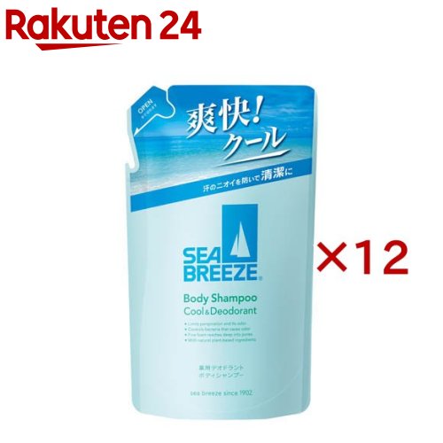 シーブリーズ ボディシャンプー クール＆デオドラント f つめかえ(330mL×12セット)【シーブリーズ】