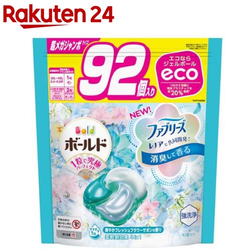 ボールド ジェルボール4D フレッシュフラワー 詰替 超メガジャンボ(92個入)【ボールド ジェルボール】のサムネイル