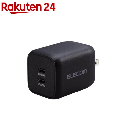 エレコム USB Type-C 充電器 PD PPS対応 タイプC ×2 ブラック(1個)
