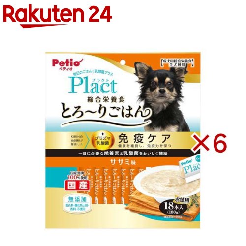 プラクト 総合栄養食 無添加 とろーりごはん ササミ味(18本入×6セット)【ペティオ(Petio)】