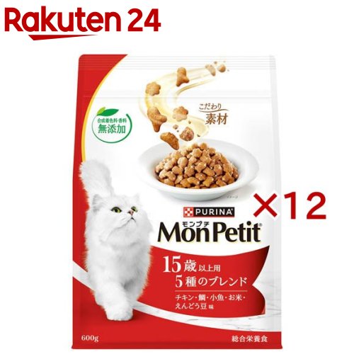 モンプチ バッグ ドライ 15歳 5種のブレンド(600g×12セット)【モンプチ】