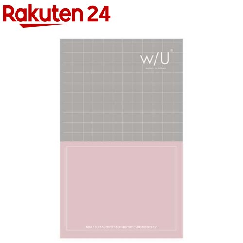 w/U ノート付箋 スリム ミックス/ピンク*ブラック WU-FSTN-M-PD(1冊)