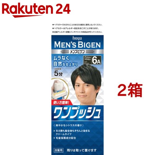 メンズビゲン ワンプッシュ アッシュブラウン 6A(2箱セット)【メンズビゲン】 白髪染め