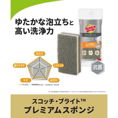 3M キズつけない キッチン スポンジ プレミアム グレー スコッチブライト KES-01KG...