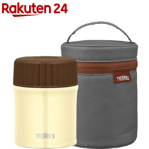 サーモス スープジャー 0.38L(ホワイト)＆ポーチ(グレー) セット(1セット)【サーモス(THERMOS)】