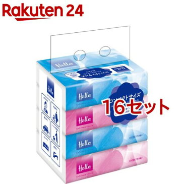 ハロー コンパクト ソフトパックティシュ(150組*4個入*16セット)【ハロー】[ティッシュ]