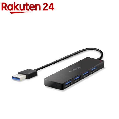 エレコム 4ポートUSB3.0ハブ ブラック U3H-FC02BBK(1個)