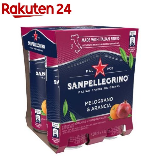 サンペレグリノ スパークリングドリンク メログラーノアランチャ(ザクロ＆オレンジ)(330ml*4本入)【サンペレグリノ(s.pellegrino)】のサムネイル