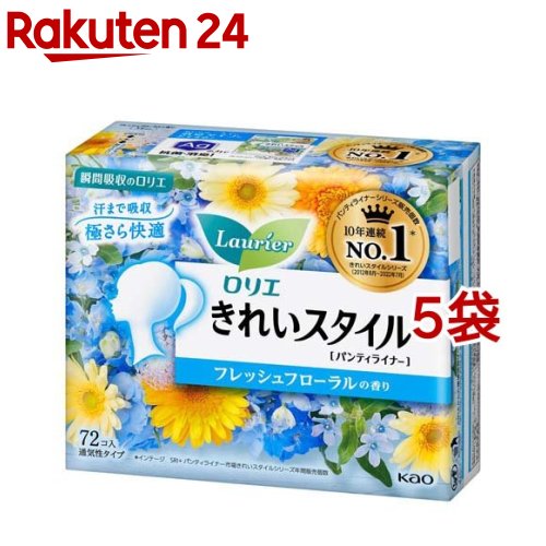 ロリエ きれいスタイル フレッシュフローラルの香り(72個入 5袋セット)【ロリエ】