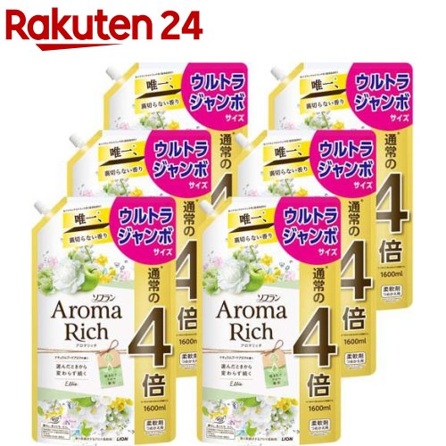 ソフラン アロマリッチ エリー つめかえ用 ウルトラジャンボ(1600ml*6袋セット)