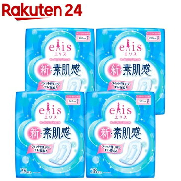 エリス 新・素肌感 ふつう-多い日 羽なし(28枚*4コ入)【イチオシ】【elis(エリス)】[生理用品]