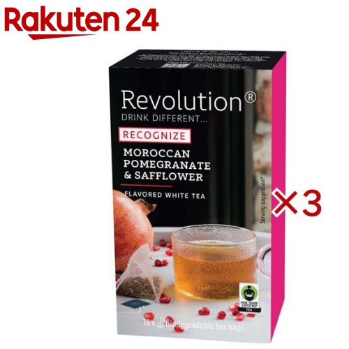 Tea - Revolution ホワイトティー ザクロ＆サフラワー(16袋入×3セット(1袋1.5g))【レボリューションティー】