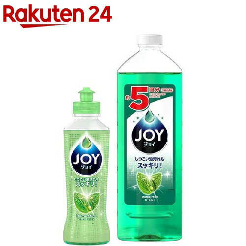 ジョイ コンパクト 食器用洗剤 ローマミントの香り 本体+超特大詰替(1セット)【ジョイ(Joy)】