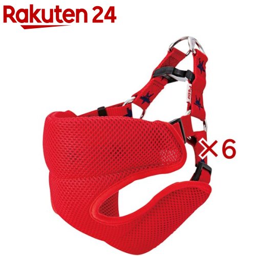 お店TOP＞ペット用品＞犬用品(グッズ)＞犬用首輪・胴輪・リード＞胴輪・ハーネス(犬用)＞ペティオ メリカジ スターベストハーネス S レッド (6セット)【ペティオ メリカジ スターベストハーネス S レッドの商品詳細】●毎日のお散歩に気兼ねなく使えるアメカジテイストのシリーズ。●胸部に通気性とクッション性のあるダブルラッセル生地を使用しているので、愛犬にかかる負担を和らげます。●毎回の調節が不要のワンタッチバックルを採用しているので、簡単に装着できます。【使用方法】適応犬種は標準体型をもとに表示しておりますが、購入の際には必ず実測のうえ、適応サイズを確かめてお選びください。(1)前足を左右に入れてください。※犬の進行方向に見て、バックルオス(ツメのある側)を左側にしてください。(2)両端のDカンを持ち上げてバックルを留め、アジャスターで調節してください。引きひもは両方のDカンにつないでください。※指が2〜3本入る程度に調節してください。※バックルはカチッと音がするまで真っ直ぐしっかりと留めてください。ななめに留めると外れなくなることがあります。【規格概要】適応サイズ(胴囲)：35〜55cm適応体重：〜10kg(小型犬)【注意事項】・本品は犬用です。犬以外には使用しないでください。・事故防止のため、適応サイズ・適応体重以外の犬には使用しないでください。ただし、犬の習性を十分理解したうえで、強く引く場合は適応体重に余裕のある製品を購入してください。・本品は散歩用として使用してください。一定の場所にとどめておくためのケイ留には使用しないでください。・人やペットが破片等を誤飲しないように注意してください。万一、誤飲した場合は各医師に相談してください。・本品を正しく使用してください。使用方法の誤りや分解・修理・改造等による事故については、一切責任を負いません。・子供が使用する場合は、必ず大人が立ち会ってください。・本品は消耗品ですので、使用前には必ず点検し、6カ月前後を目安としてホツレ・毛羽立ち・亀裂等の傷みが目立ち始めたら新しい製品に買い替えてください。・本品は、ペットがかんだり引っかく等すると、切れたり破損します。・かみぐせのある犬には使用しないでください。・犬が嫌がる場合は、無理に使用しないでください。・本品は指が2〜3本入る程度に装着し、しまり過ぎていないか、たえず点検してください。・水ぬれや摩擦等で色落ちする場合があります。特に薄い毛色の犬には注意してください。・火気や水気のそばでの使用や保管はしないでください。・幼児・子供・ペットのふれない所に保管してください。【原産国】中国【ブランド】ペティオ(Petio)【発売元、製造元、輸入元又は販売元】ペティオこちらの商品は、ペット用の商品です。※説明文は単品の内容です。商品に関するお電話でのお問合せは、下記までお願いいたします。ペティオ：0120-133-035アドメイト：0120-133-077リニューアルに伴い、パッケージ・内容等予告なく変更する場合がございます。予めご了承ください。・単品JAN：4903588554681ペティオ東京都港区芝1-10-11広告文責：楽天グループ株式会社電話：050-5577-5043[ペットのサークル・雑貨など/ブランド：ペティオ(Petio)/]