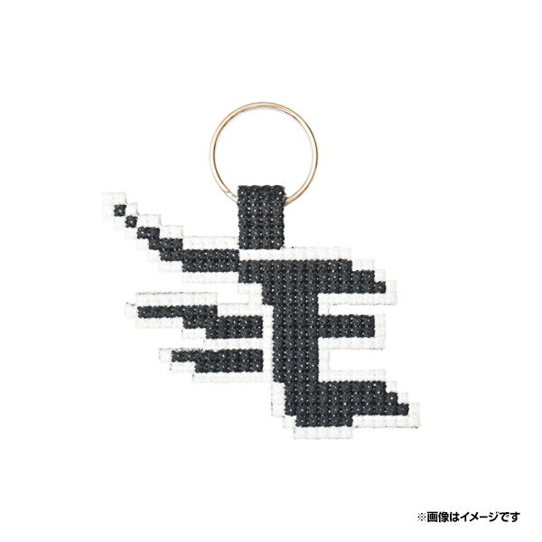 ブロック刺繍キーホルダー/Eロゴ小 ［黒］《楽天イーグルス》