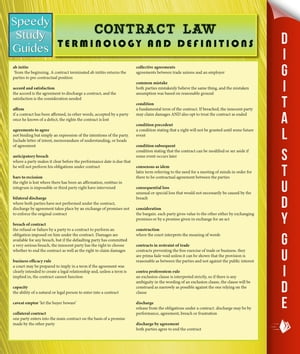 Contract Law Terminology and Definitions (Speedy Study Guide)