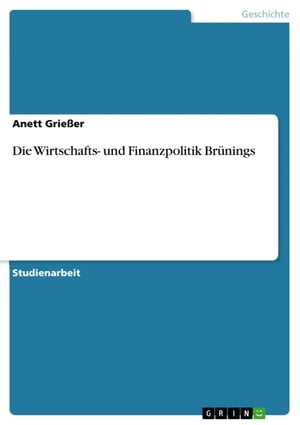 Die Wirtschafts- und Finanzpolitik Br?nings