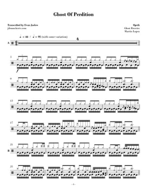 Opeth - Ghost of Perdition Drum Sheet Music【電子書籍】[ Evan Aria Serenity ]