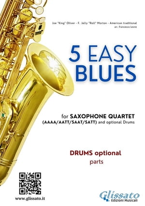 Drums optional parts "5 Easy Blues" for Saxophone Quartet
