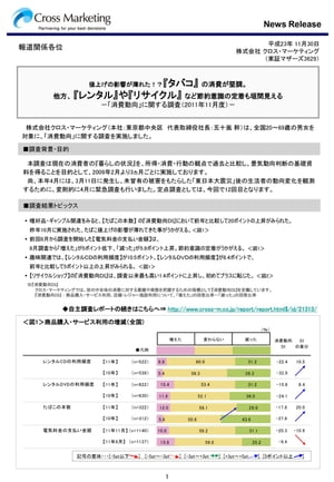 「消費動向」（11月）に関する調査