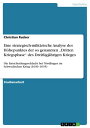 ＜p＞Studienarbeit aus dem Jahr 2011 im Fachbereich Geschichte Europa - and. L?nder - Mittelalter, Fr?he Neuzeit, Note: 2,0, Friedrich-Alexander-Universit?t Erlangen-N?rnberg (Department f?r Geschichte), Veranstaltung: Der Drei?igj?hrige Krieg, Sprache: Deutsch, Abstract: Die Schlacht bei N?rdlingen am 5. und 6. September 1634 mit ihren weitreichenden Folgen z?hlt ohne Zweifel zu den wohl bekanntesten und bedeutsamsten Schlachten des Drei?igj?hrigen Krieges. F?r die Milit?rgeschichte an sich bietet der Drei?igj?hrige Krieg ein nahezu perfektes Untersuchungsobjekt. Denn es handelte sich nicht nur um den bis dahin gr??ten, l?ngsten und intensivsten Krieg in Europa, sondern an seinem Beispiel lassen sich auch die fundamentalen Ver?nderungen, die sich zu Beginn der fr?hen Neuzeit im Kriegswesen vollzogen hatten, besser und gr?ndlicher verstehen. Im Folgenden m?chte ich kurz versuchen, die Voraussetzungen und Grundprozesse dieser so genannten 'Milit?rischen Revolution' zu beleuchten und die grundlegenden milit?rischen Gegebenheiten zur Zeit des Drei?igj?hrigen Krieges zu untersuchen. Die sich anschlie?ende Abhandlung widmet sich der Schlacht um N?rdlingen selbst und soll sich an folgender, f?r die Milit?rgeschichte wichtige Fragestellung orientieren: Ist der Sieg der kaiserlichen Truppen hier rein auf ihre zahlenm??ige ?berlegenheit und massive taktische Fehler des Gegners oder auf die geschickte Taktik, das Gel?nde fr?hzeitig zu nutzen und den Feind in einer 'Defensivschlacht' zu schlagen, zur?ckzuf?hren?＜/p＞ ＜p＞Christian Rucker hat Politikwissenschaft an der Friedrich-Alexander-Universit?t Erlangen-N?rnberg studiert. W?hrend seines Bachelor- und Masterstudiums hat er sich schwerpunktm??ig mit Sicherheitspolitik, internationaler Verteidigungspolitik sowie vergleichender Politikanalyse besch?ftigt.＜/p＞画面が切り替わりますので、しばらくお待ち下さい。 ※ご購入は、楽天kobo商品ページからお願いします。※切り替わらない場合は、こちら をクリックして下さい。 ※このページからは注文できません。