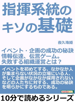 指揮系統のキソの基礎～イベント・企画の成功の秘訣～情報伝達、伝言ゲーム。失敗する組織運営とは？