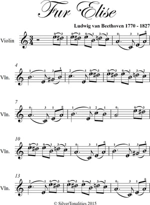 Fur Elise Easy Violin Sheet Music