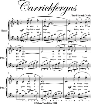 Carrickfergus Elementary Piano Sheet Music