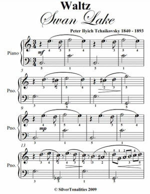 Waltz from Swan Lake Easy Piano Sheet Music