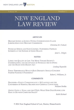 New England Law Review: Volume 48, Number 2 - Winter 2014