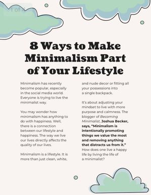 8 Way To Make A Minimalism Part OF Your Life Style【電子書籍】[ Momin Ali Wahab Ali ]