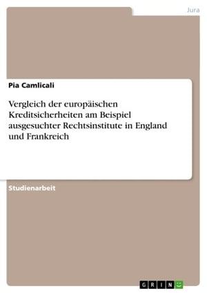 Vergleich der europäischen Kreditsicherheiten am Beispiel ausgesuchter Rechtsinstitute in England und Frankreich