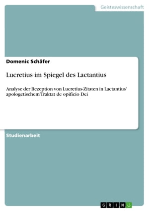 Lucretius im Spiegel des Lactantius