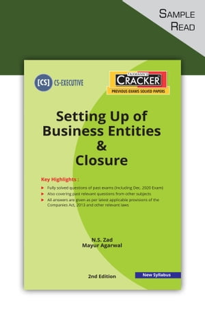 Taxmann's CRACKER – Setting up of Business Entities & Closure