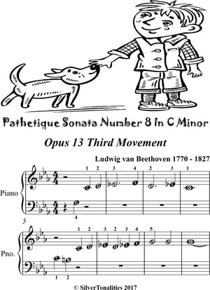 Pathetique Sonata Number 8 in C Minor Opus 13 3rd Mvt Beginner Piano Sheet Music