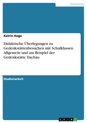 ＜p＞Studienarbeit aus dem Jahr 2007 im Fachbereich Geschichte - Didaktik, Note: 2,0, Ludwig-Maximilians-Universit?t M?nchen (Historisches Seminar, Geschichtsdidaktik), Veranstaltung: Die Geschichte des 20. Jahrhundert im Geschichtsunterricht, 31 Quellen im Literaturverzeichnis, Sprache: Deutsch, Abstract: Meine Arbeit besch?ftigt sich mit der Planung und den M?glichkeiten schulischer Besuche an Gedenkst?tten ehemaliger Konzentrationslager mit Schulklassen. Dabei sollen zun?chst vor allem allgemeine didaktische ?berlegungen angestellt werden, bevor dann als praktischeres Beispiel noch auf die Besonderheiten und charakteristischen Elemente der Gedenkst?tte Dachau eingegangen wird. Nachdem die Literatur zur Gedenkst?ttenp?dagogik umfangreich ist, soll versucht werden, hier eine Zusammenfassung zu geben und die wichtigsten Werke herauszustellen. Gerade zu den Ausf?hrungen zur Gedenkst?tte Dachau sollen aber auch eigene Gedanken und Kenntnisse mit einbezogen werden. Die Arbeit gliedert sich in drei gro?e Abschnitte. Im ersten Teil wird ein kurzer ?berblick ?ber die f?r die Thematik elementaren Begriffe der 'Historischen Exkursion' und der 'Historischen St?tte' gegeben. Da im Lehrplan immer mehr eine '?ffnung der Schule' und eine Lernen vor Ort angeregt wird , ist es f?r jeden Lehrer wichtig, eine Vorstellung dieser Organisationsform des Unterrichts zu haben. In der didaktischen Literatur hat sich, neben einigen anderen, vor allem Bernd Hey mit historischen Exkursionen besch?ftigt. Mit dem zweiten Teil beginnen schlie?lich die eigentlichen didaktischen ?berlegungen zu Exkursionen mit Schulklassen zu Gedenkst?tten. Bei Planung, Durchf?hrung und Nachbereitung m?ssen p?dagogische, fachliche, didaktische und methodische Fragen betrachtet und gekl?rt werden. An erster Stelle wird hier auf die schulischen und organisatorischen Rahmenbedingungen und die besonderen p?dagogischen Anspr?che eines Gedenkst?ttenbesuches eingegangen. Bei der Sachanalyse soll verdeutlicht werden, dass die Lehrkraft ?ber umfangreiches fachliches Wissen, sowohl zum Unterrichtsgegenstand als auch zur Organisationsform der Exkursion, verf?gen sollte. Bei der didaktischen Planung werden die Vorgaben und Lernziele des Lehrplanes ebenso zur Sprache kommen, wie die ?ber den Lehrplan hinausgehende didaktische Legitimation der Thematik und der Exkursion. Schlie?lich sollen noch m?gliche methodische Zug?nge und die Wichtigkeit der Absprache mit der Klasse ausgef?hrt werden. Hierzu wurden vor allem die Ver?ffentlichung von Uwe Neirich und der Aufsatz von Hanns-Fred Rathenow und Norbert H. Weber herangezogen.＜/p＞画面が切り替わりますので、しばらくお待ち下さい。 ※ご購入は、楽天kobo商品ページからお願いします。※切り替わらない場合は、こちら をクリックして下さい。 ※このページからは注文できません。