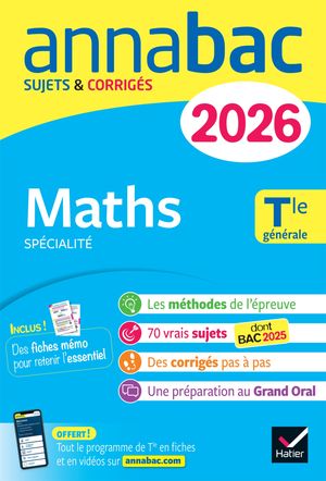 Annales du bac 2026 - Annabac Maths Tle g?n?rale (sp?cialit?) sujets corrig?s & m?thodes de l'?preuve de Maths【電子書籍】[ Martine Salmon ]