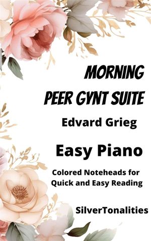 Morning Peer Gynt Suite Easy Piano Sheet Music with Colored Notation