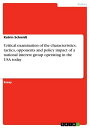 ＜p＞Essay from the year 2006 in the subject Politics - International Politics - Region: USA, grade: 1,5, University of Nottingham (Nottingham Trent University), 22 entries in the bibliography, language: English, abstract: In the United States of America (USA) which claims to be one of the most modern democracies, interest groups play an important role in its political culture. They represent diversity and have an important influence on policy making, which is enhanced through the relative weakness of the political parties. Instead of wide party ideologies, interest groups concentrate only on one special 'interest'. The federalist system encourages interest groups because it offers multiple access points. Citizens come together on specific interests on local levels and then later expand with the help of the media and the Internet onto national levels. Additionally, the strong and independent judiciary enhances the power of interest groups (see website 1). Freedom of speech and freedom of the press guarantee interest groups the right to publish their interests according to their means.＜/p＞画面が切り替わりますので、しばらくお待ち下さい。 ※ご購入は、楽天kobo商品ページからお願いします。※切り替わらない場合は、こちら をクリックして下さい。 ※このページからは注文できません。