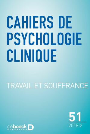 Cahiers de psychologie clinique Travail et souff